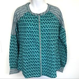 Sundance Cotton Top Size S New Without Tags Green Pattern Button Up